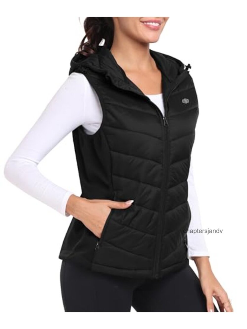 Womens Puffer Vest Hooded Lightweight Sleeveless Quilted Down Jacket